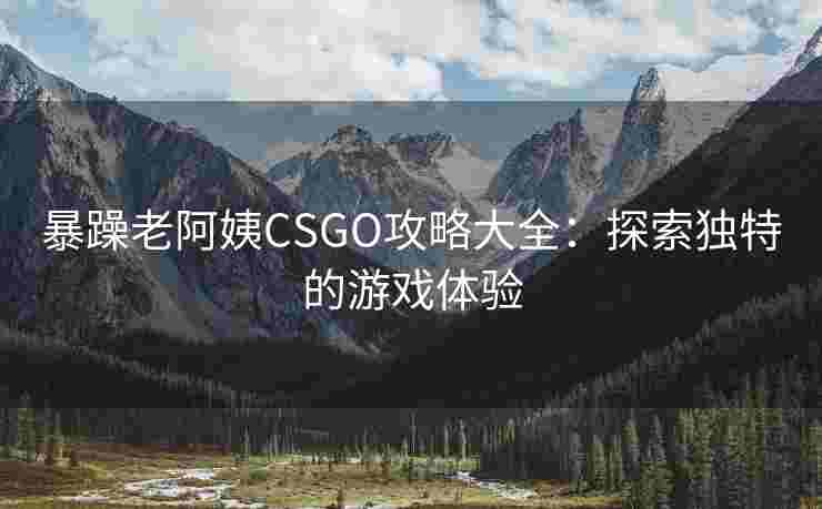 暴躁老阿姨CSGO攻略大全：探索独特的游戏体验