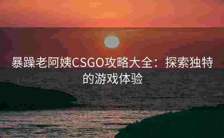 暴躁老阿姨CSGO攻略大全：探索独特的游戏体验